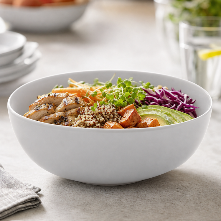 Product image #3 for American Metalcraft Crave Collection 32 oz. Round Melamine Bowl, Cloud
