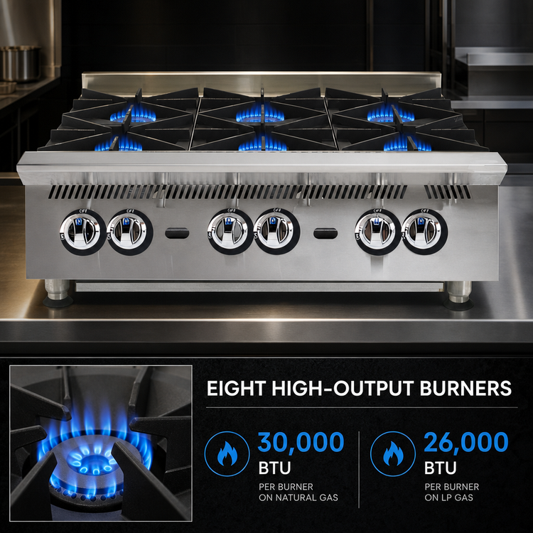Product image #4 for Ultra-Max 48-Inch Countertop Gas Hot Plate with 8 Burners