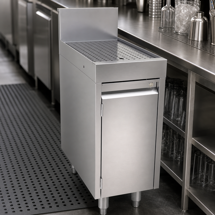 Product image #3 for Glastender Underbar Drainboard Cabinet Base with Hinged Door and Lock, 12 Inch x 24 Inch