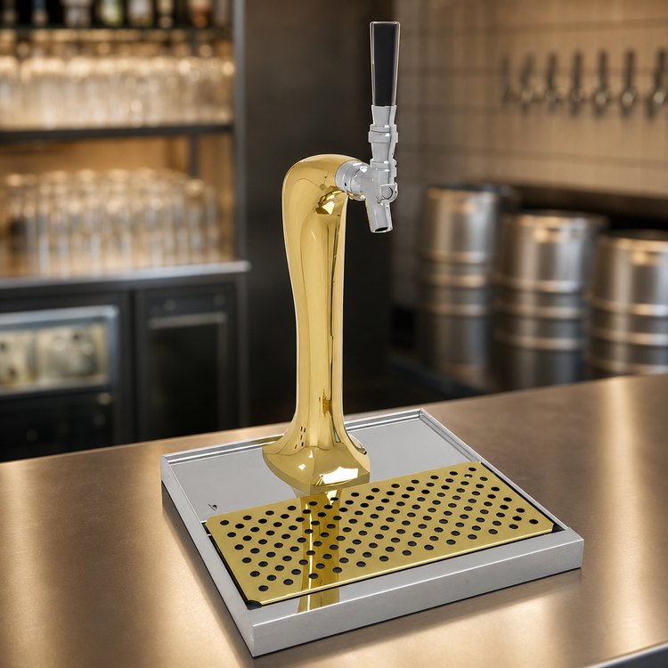 Product image #3 for Glastender Cobra 1-Faucet Countertop Glycol-Cooled Draft Dispensing Tower, Gold Finish