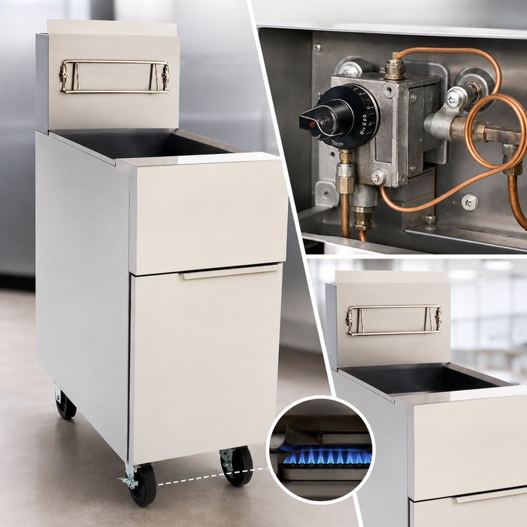 Product image #3 for Dean GF40 Value Floor Model Gas Fryer, 50 lb. Open Pot, Millivolt Controls