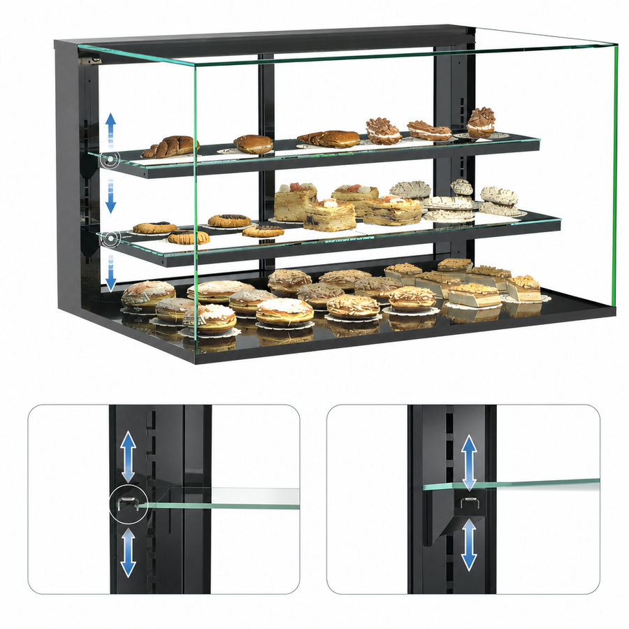 Two Adjustable Glass Shelves