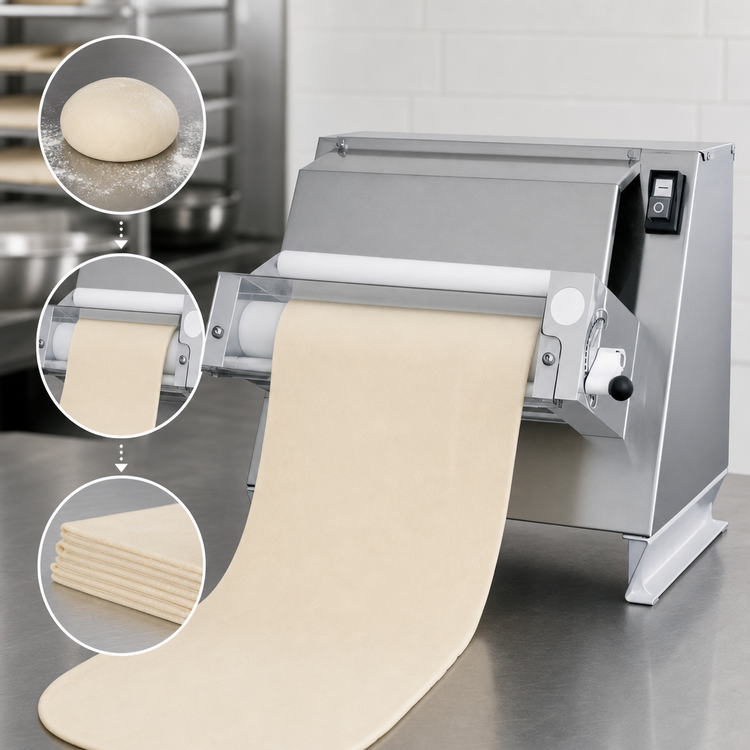Product image #3 for BakeMax Countertop Single-Pass Dough Sheeter with Nonstick Rollers, 15-3/4-Inch Width
