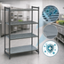 Thumbnail image #3 for Cambro Camshelving Basics Plus 4-Tier Stationary Starter Polymer Shelving Unit, 21 x 54 x 72 Inches, Vented and Solid Shelf Plates, Brushed Graphite