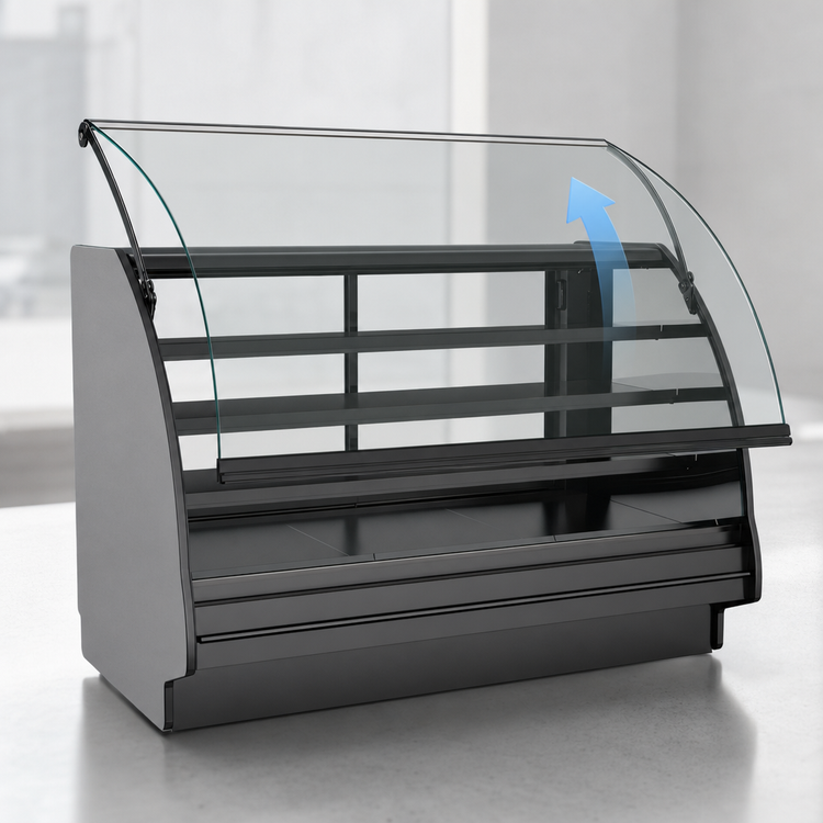 Product image #3 for Fusion Curved Glass Refrigerated Service Case with Remote DX Refrigeration, 148-1/2-Inch Wide