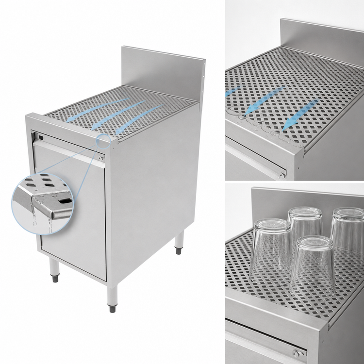 Product image #4 for Top Shelf Full-Depth Underbar Storage Cabinet with Drainboard Top, 16 x 24 Inches