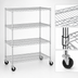 Thumbnail image #3 for Metro Super Erecta 36 x 18 x 69-Inch Chrome Wire Stem Caster Cart with 4 Shelves