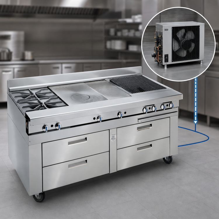 Product image #3 for Imperial Spec Series 72-Inch Sizzle 'N Chill System with 4 Drawers, Remote Refrigeration