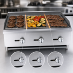 Thumbnail image #3 for Hurakan by Equip.me 36-Inch Countertop Gas Charbroiler with 3 Burners and Manual Controls