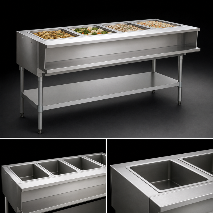 Product image #3 for Eagle Group Electric Water Bath Hot Food Table, 4 Openings, 63-1/2 Inch Wide