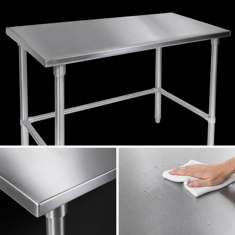 Product image #3 for John Boos Stallion 72-Inch x 30-Inch 14-Gauge Stainless Steel Top Work Table with Galvanized Base