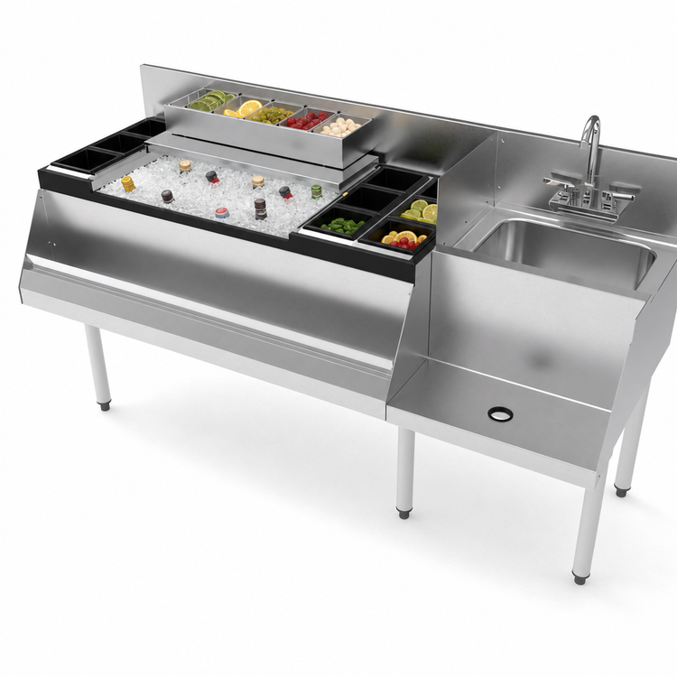 Product image #3 for Top Shelf 60-Inch Underbar Ice Bin and Cocktail Station with Blender Station