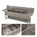 Thumbnail image #4 for BK Resources 96-Inch Four-Compartment Stainless Steel Underbar Slimline Sink with Left and Right Drainboards