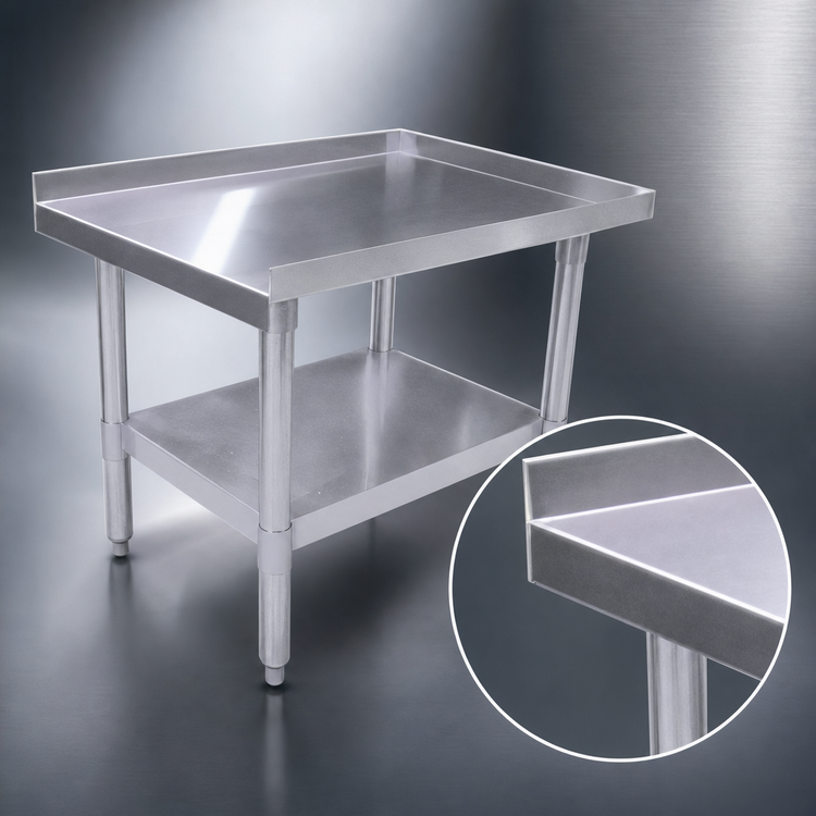 Product image #3 for Econo 12-Inch x 30-Inch Stainless Steel Equipment Stand with Galvanized Undershelf