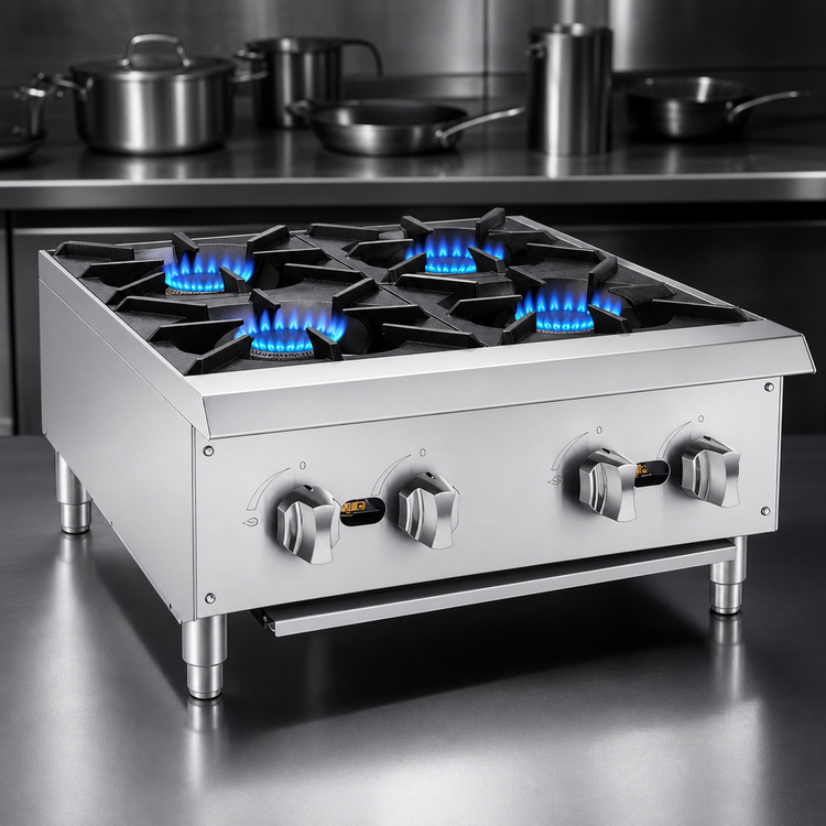 Product image #4 for General Heavy-Duty 24-Inch Countertop Gas Hot Plate with 4 Cast Iron Burners