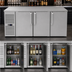 Thumbnail image #3 for 72-Inch 3-Door Low-Profile Narrow-Door Solid Door Back Bar Cooler