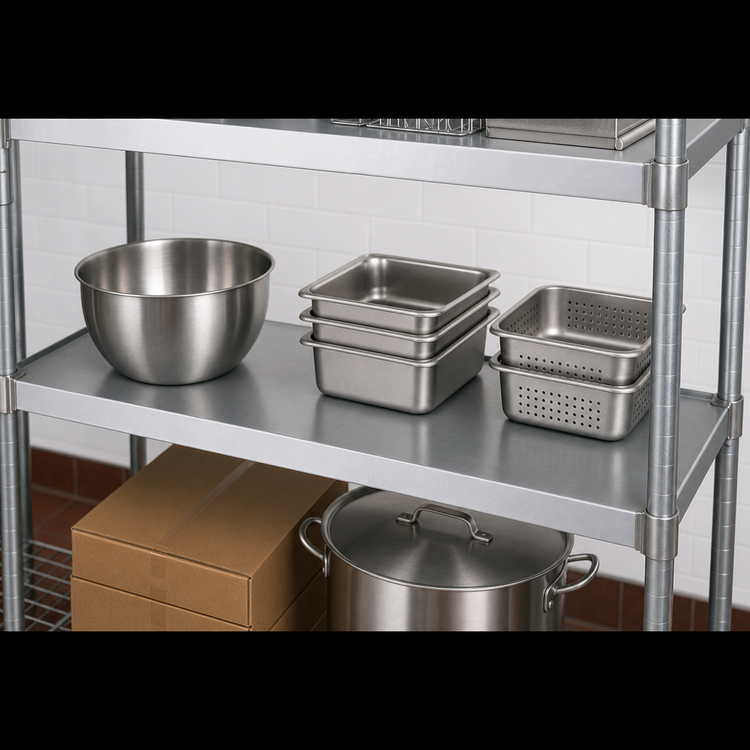 Product image #3 for Eagle Group 42 x 24 Inch Solid Galvanized Shelf with Marine Edge
