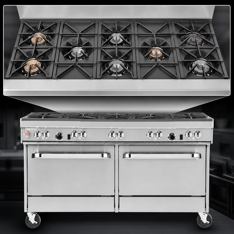 Product image #3 for Southbend Ultimate 60-Inch Gas Restaurant Range with 9 Open Burners and Dual Convection Ovens