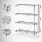Thumbnail image #3 for Eagle Group A4-63-2172S 4-Tier QuadTruss Add-On Wire Shelving Unit, 72"W x 21"D x 63"H, Stainless Steel Finish
