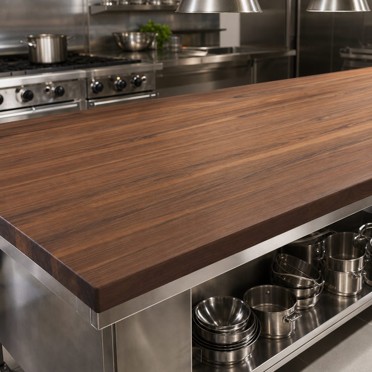 Product image #3 for John Boos Boos Block 144" x 32" American Black Walnut Edge Grain Kitchen Countertop