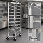 Thumbnail image #3 for Channel Manufacturing 521AP6 Mobile Aluminum End-Load Platter Rack, 9-Capacity for 18-Inch Platters, 6-Inch Spacing, 5-Inch Swivel Casters