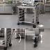 Thumbnail image #3 for Bizerba Heavy-Duty Mobile Stainless Steel Slicer Equipment Stand with Undershelf and Retractable Casters