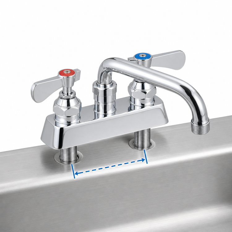 Product image #3 for OptiFlow Heavy Duty Lead-Free 4-Inch Center Deck Mount Solid Body Faucet with 18-Inch Double-Jointed Swing Spout