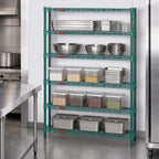 Thumbnail image #3 for Eagle Group Valu-Gard A5-86-1860VG 5-Tier Wire Add-On Shelving Unit, 60 x 18 x 86 Inches, Green Epoxy
