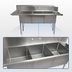 Thumbnail image #3 for BK Resources 72-Inch Left-Side Three-Compartment Soiled Dish Table with Sink