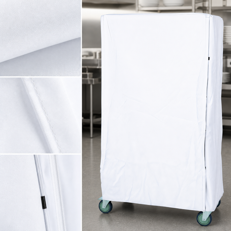 Product image #3 for Quantum White Nylon Wire Cart Cover with Zipper Flap for 18 x 72 x 74 Inch Carts