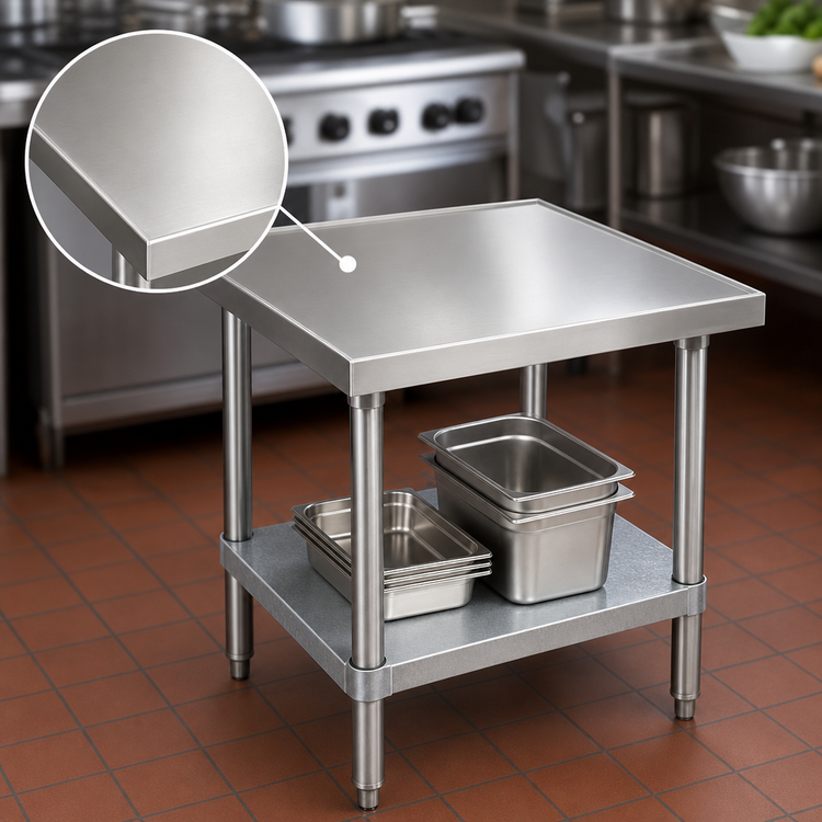 Product image #3 for Advance Tabco 24-Inch x 24-Inch Budget Equipment Stand with 430 Stainless Steel Top and Galvanized Adjustable Undershelf
