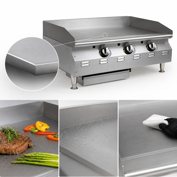 Product image #3 for RedHots CLAGGDTS-36-NG Chef's Line 36 Inch Countertop Natural Gas Griddle with 3/4 Inch Plate