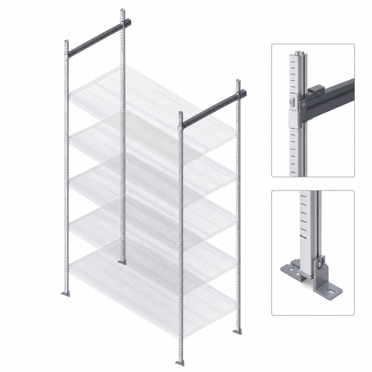 Product image #3 for Quantum 24-Inch Stationary End Kit for Overhead Track Shelving