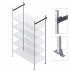 Thumbnail image #3 for Quantum TTK-E24GY 24-Inch Stationary End Kit for Overhead Track Shelving, Gray Epoxy Antimicrobial Finish