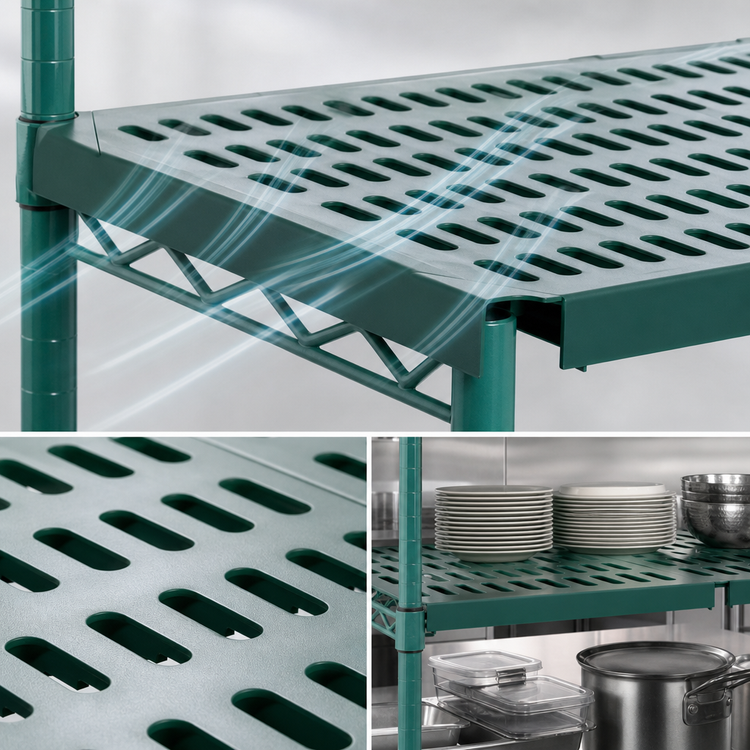 Product image #3 for Eagle Group QuadPlus 72-Inch x 18-Inch Louvered Polymer Shelf Mat with MICROGARD Antimicrobial Protection