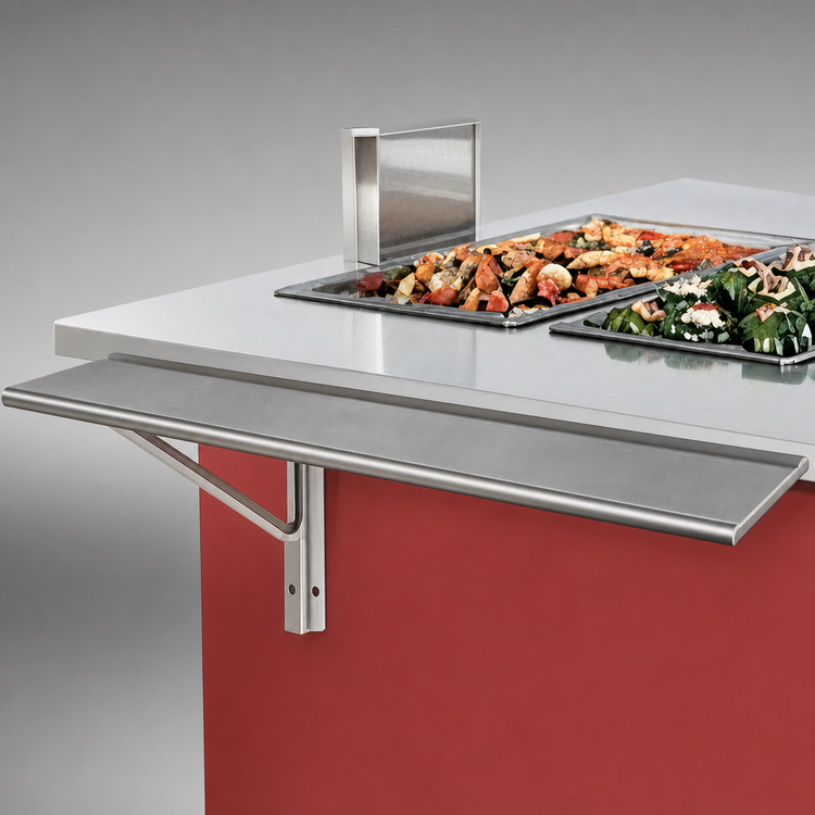 Product image #3 for Vollrath 4-Series Signature Server ADA Customer-Side Stainless Steel Plate Rest with Lift-Off Bracket, 46 x 7 Inches