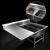 Thumbnail image #3 for John Boos Pro-Bowl 2-Compartment Platter Sink with Left Drainboard, 14-Gauge Stainless Steel, 62-3/16 Inch W x 36-1/2 Inch D x 43 Inch H