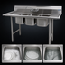 Thumbnail image #3 for Eagle Group 3-Compartment Convenience Store Sink with Dual Drainboards, 66