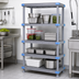 Thumbnail image #3 for Quantum Millenia Stationary Starter Polymer Shelving Unit with 5 Open Grid Shelves, 36