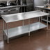 Thumbnail image #3 for Deluxe Series 108-Inch x 30-Inch Stainless Steel Work Table with Rear Upturn and Galvanized Undershelf
