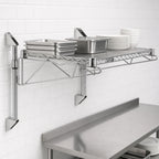 Thumbnail image #3 for Quantum WC14-CB2460C Wall-Mount Cantilever Wire Shelf, Single Shelf, 60 x 24 Inches, Chrome-Plated