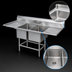 Thumbnail image #3 for Spec-Master FN Series Coved Corner Two-Compartment 14-Gauge Stainless Steel Sink with 36-Inch Left Drainboard