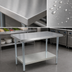 Thumbnail image #3 for BK Resources 48 Inch x 24 Inch 16-Gauge Stainless Steel Flat Top Work Table with Adjustable Undershelf
