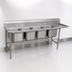 Thumbnail image #3 for Advance Tabco Regaline 4-Compartment Stainless Steel Sink with Right-Hand 18-Inch Drainboard, 20 x 20-Inch Bowls, 14-Inch Deep