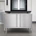 Thumbnail image #3 for Convotherm Fully Enclosed Double-Door Stainless Steel Oven Stand with 14 Shelf Rail Pairs for C4 6.10 and 10.10