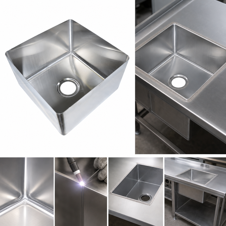 Product image #3 for 24" x 24" x 14" One-Compartment Weld-In Stainless Steel Sink Bowl