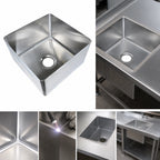 Thumbnail image #3 for BK Resources BKFB-2424-14-14 24" x 24" x 14" One-Compartment Weld-In Sink Bowl, 14-Gauge 304 Stainless Steel