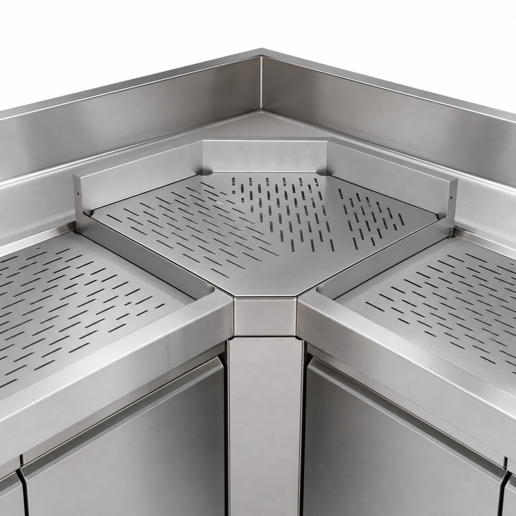Product image #3 for John Boos Underbar 45° Inside Corner Drainboard Angle Filler, 18-Inch Deep, Stainless Steel
