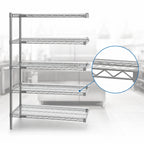 Thumbnail image #3 for Eagle Group A5-86-2172S 5-Tier Wire Shelving Add-On Unit, 72 x 21 x 86 Inches, Stainless Steel Finish