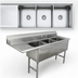 Thumbnail image #3 for Advance Tabco Special Value Series 3-Compartment Fabricated Sink with Left Drainboard, 16 Gauge 304 Stainless Steel, 68-1/2 Inch